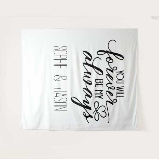 Customizable Romantic Quote Backdrop Wandteppich (Vorderseite (Horizontal))