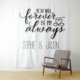 Customizable Romantic Quote Backdrop Wandteppich