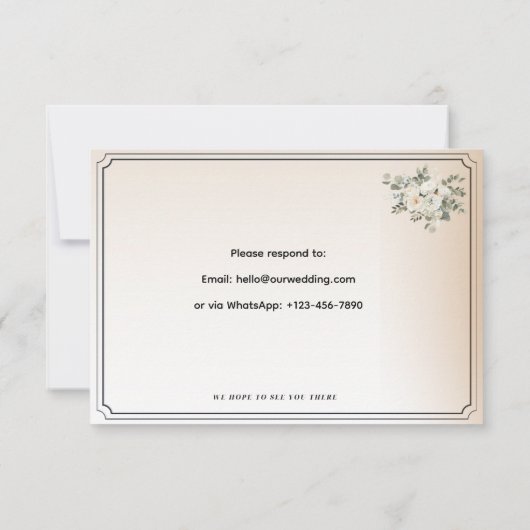 Customizable RSVP Card | Track Guest Attendance (Rückseite)