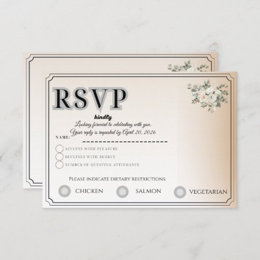 Customizable RSVP Card | Track Guest Attendance (Vorne/Hinten)