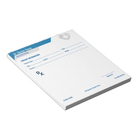 Customizable RX Pad for Doctors - Prescription Pad Notizblock (angewinkelt)