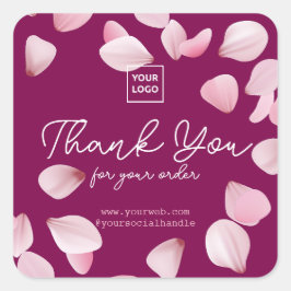 Customizable Sakura Business Thank You  Quadratischer Aufkleber