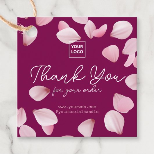 Customizable Sakura Business Thank You Tag Geschenkanhänger (Vorderseite)