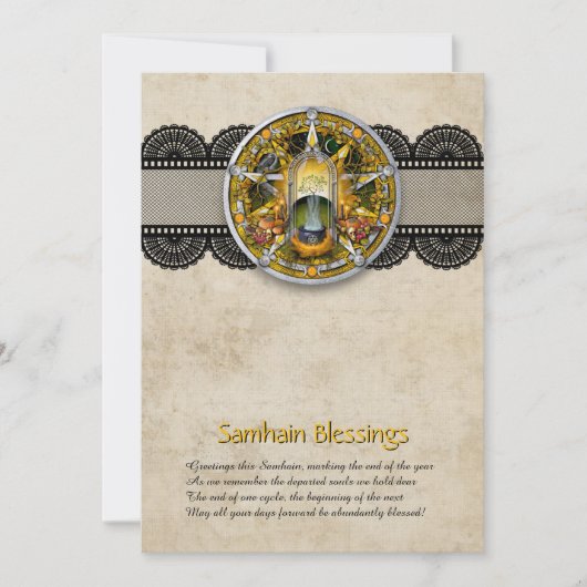 Customizable Samhain Greeting Card Dankeskarte (Vorderseite)