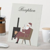 Customizable Santa Fireplace Pattern Table Sign Sockelschild (In Situ)