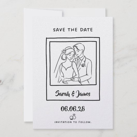 Customizable Save the Date  Bride groom (Vorderseite)