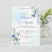 Customizable save the date weddind invitation dankeskarte (Stehend Vorderseite)