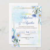 Customizable save the date weddind invitation dankeskarte (Vorne/Hinten)