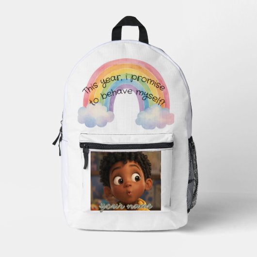customizable school backpack bedruckter rucksack (Vorderseite)