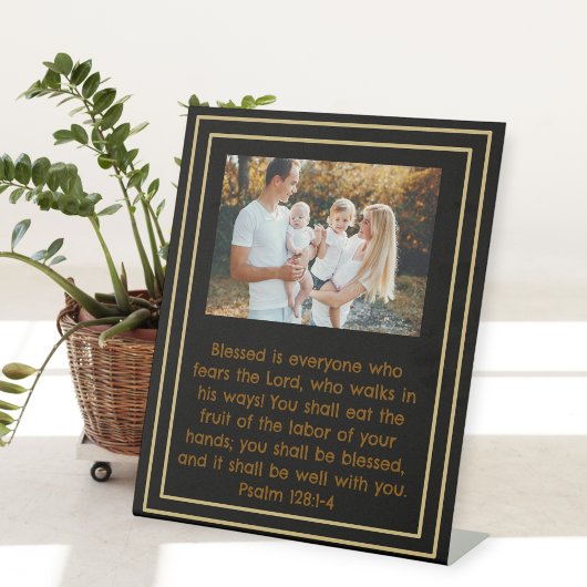 Customizable Sign Stand Psalm 128:1-4  Sockelschild