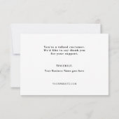 Customizable Simple Company Logo Custom Thank You Dankeskarte (Rückseite)
