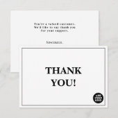 Customizable Simple Company Logo Custom Thank You Dankeskarte (Vorne/Hinten)