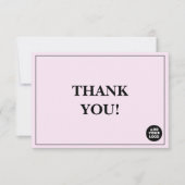 Customizable Simple Company Logo Custom Thank You Dankeskarte (Vorderseite)