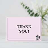 Customizable Simple Company Logo Custom Thank You Dankeskarte (Stehend Vorderseite)