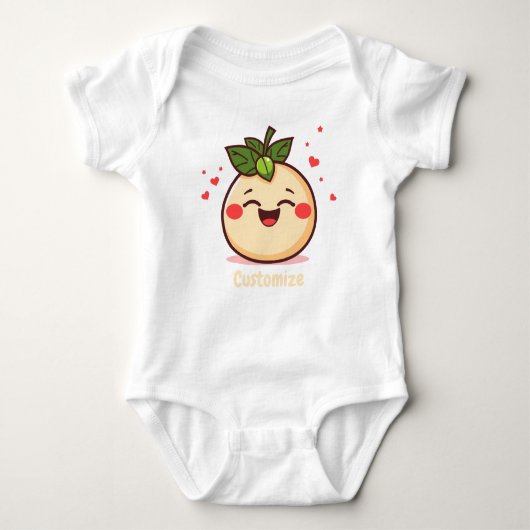 Customizable Smiling Fruit Baby Baby Strampler (Vorderseite)