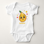 Customizable Smiling Pear Baby Baby Strampler (Vorderseite)