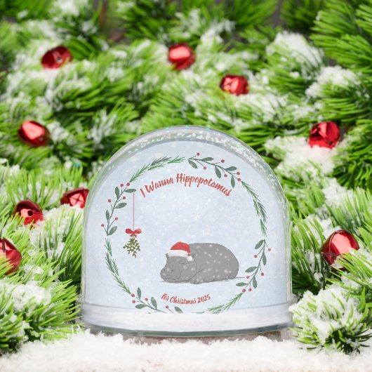 Customizable Snow Globe- Sleepy Hippo Schneekugeln (Weihnachten)