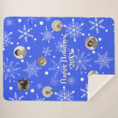 Customizable Snowflake Flurry Sherpa Blanket Sherpadecke (Vorderseite (Horizontal))