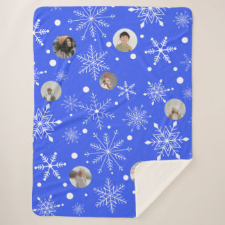 Customizable Snowflake Flurry Sherpa Blanket Sherpadecke