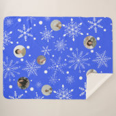 Customizable Snowflake Flurry Sherpa Blanket Sherpadecke (Vorderseite (Horizontal))