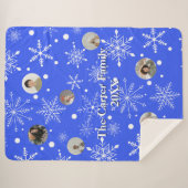 Customizable Snowflake Flurry Sherpa Blanket Sherpadecke (Vorderseite (Horizontal))