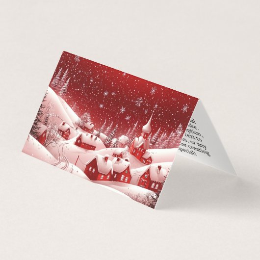 "Customizable Snowy Village Christmas Cards" (Vorderseite)
