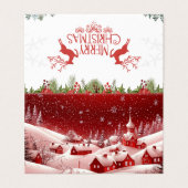 "Customizable Snowy Village Christmas Cards" (Außenseite Aufgefaltet)