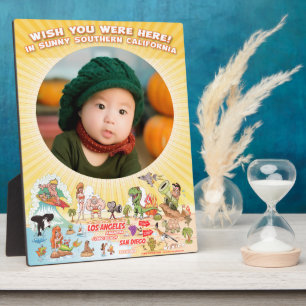 Customizable Southern Cal Cartoon Fotoplatte