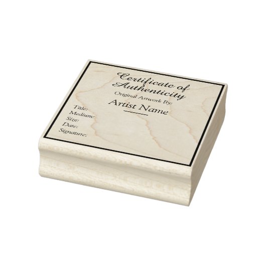 Customizable Square Certificate of Authenticity Gummistempel (Stempel)