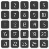 Customizable Square Number Stickers White on Black Aufkleber (Vorderseite)