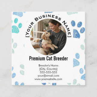 Customizable Square Pet Breeder Business Card  Quadratische Visitenkarte