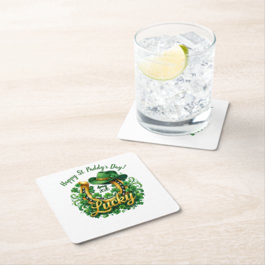 Customizable St. Patrick's Day Rechteckiger Pappuntersetzer (Vor Ort)