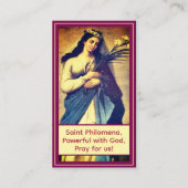 Customizable St. Philomena Prayer Card Telefonnummerkarte (Vorderseite)