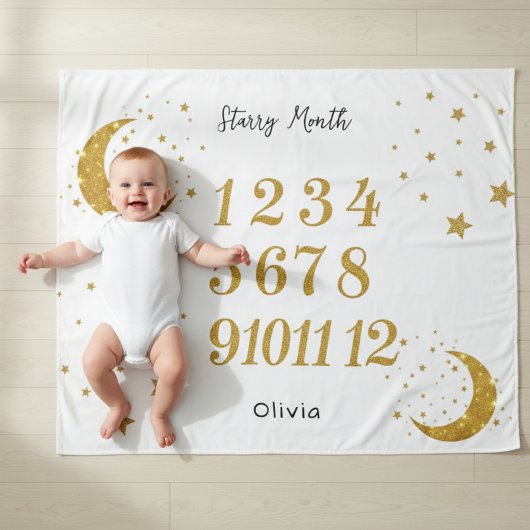 Customizable Starry Month Milestone Tapestry Wandteppich