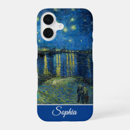 Customizable Starry Night Over the Rhone, Van Gogh iPhone 16 Hülle