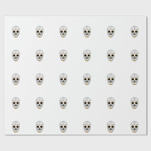 Customizable Sugar Skull Geschenkpapier (Flach)