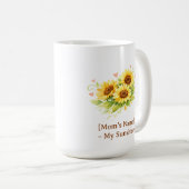Customizable Sunflower Heart Mother’s Day Mug Kaffeetasse (VorderseiteRechts)