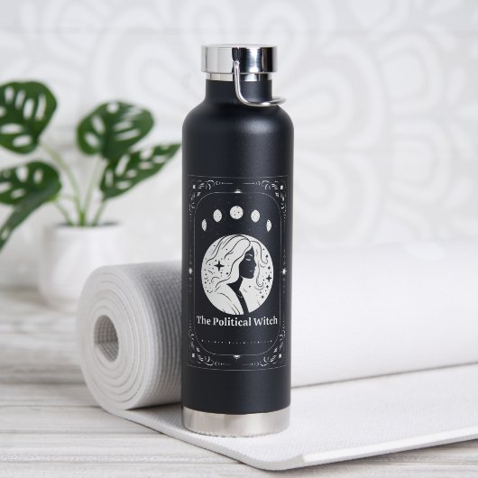 Customizable Tarot Feminist Moon Goddess Political Trinkflasche (Yoga (gedreht))