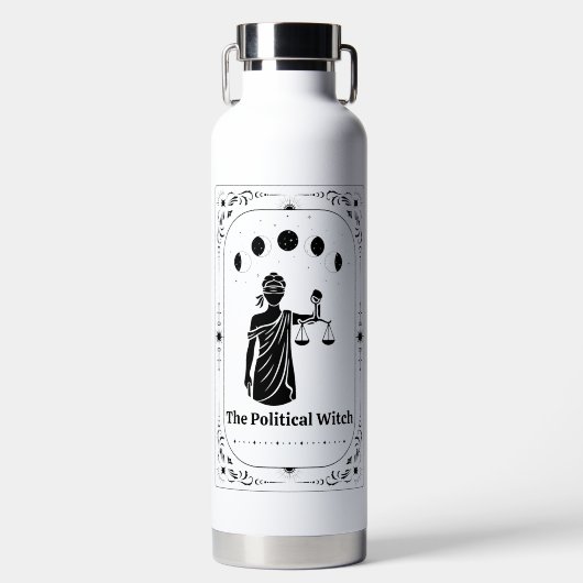 Customizable Tarot Lawyer Feminist Lady Justice Trinkflasche (Vorderseite)