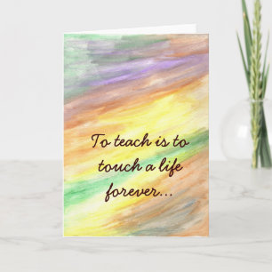 Customizable Teacher Note Card Karte
