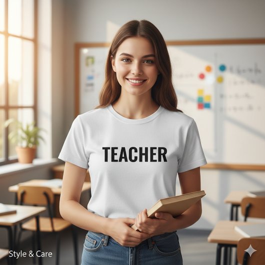 Customizable Teacher Text Statement T-Shirt forMen