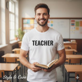 Customizable Teacher Text Statement T-Shirt forMen