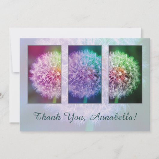 Customizable Thank You Card | Colorful Dandelions Dankeskarte (Vorderseite)
