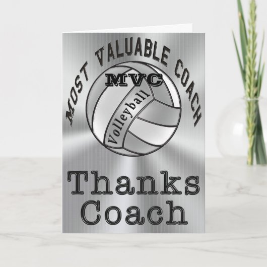 Customizable Thanks Coach Volleyball Coach Card Dankeskarte (Vorderseite)