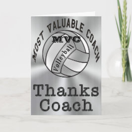 Customizable Thanks Coach Volleyball Coach Card Dankeskarte