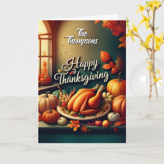 Customizable Thanksgiving Karte (Gelbe Blume)
