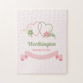 Customizable Two Linked Hearts Love Design Puzzle (Vertikal)