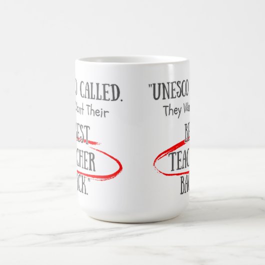 Customizable UNESCO asking for their Bestteachers Kaffeetasse (Mittel)