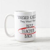 Customizable UNESCO asking for their Bestteachers  Kaffeetasse (Links)