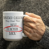 Customizable UNESCO asking for their Bestteachers  Kaffeetasse